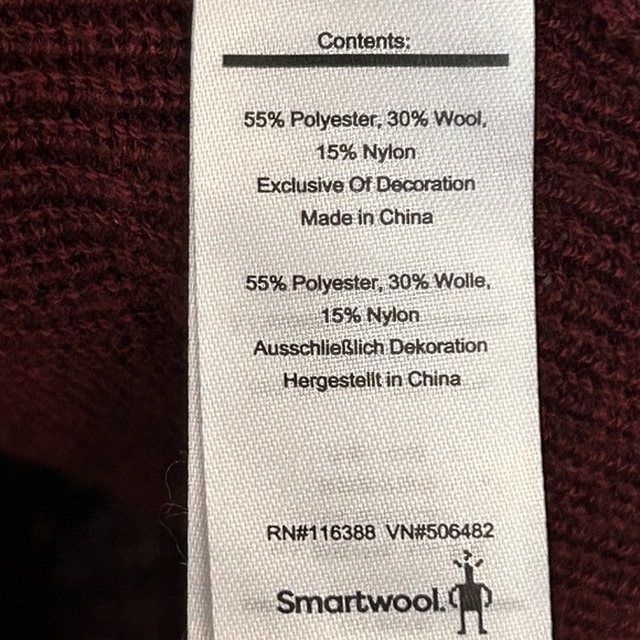 Women's V-Neck Burgundy Sweater - Picture 5 of 9